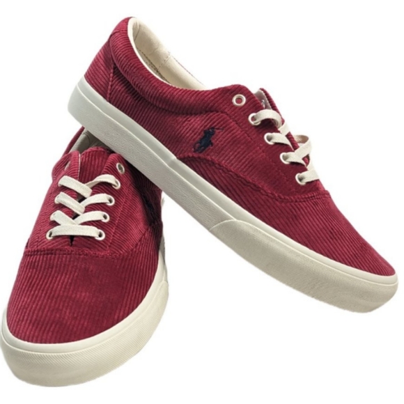 Polo Ralph Lauren Other - Polo Ralph Lauren Keaton pony red corduroy shoes